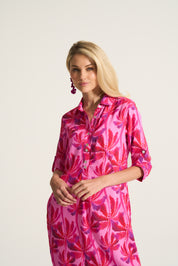 Pink Palm Viscose Tunic