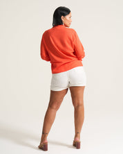 Melon Linen Lace Blouse