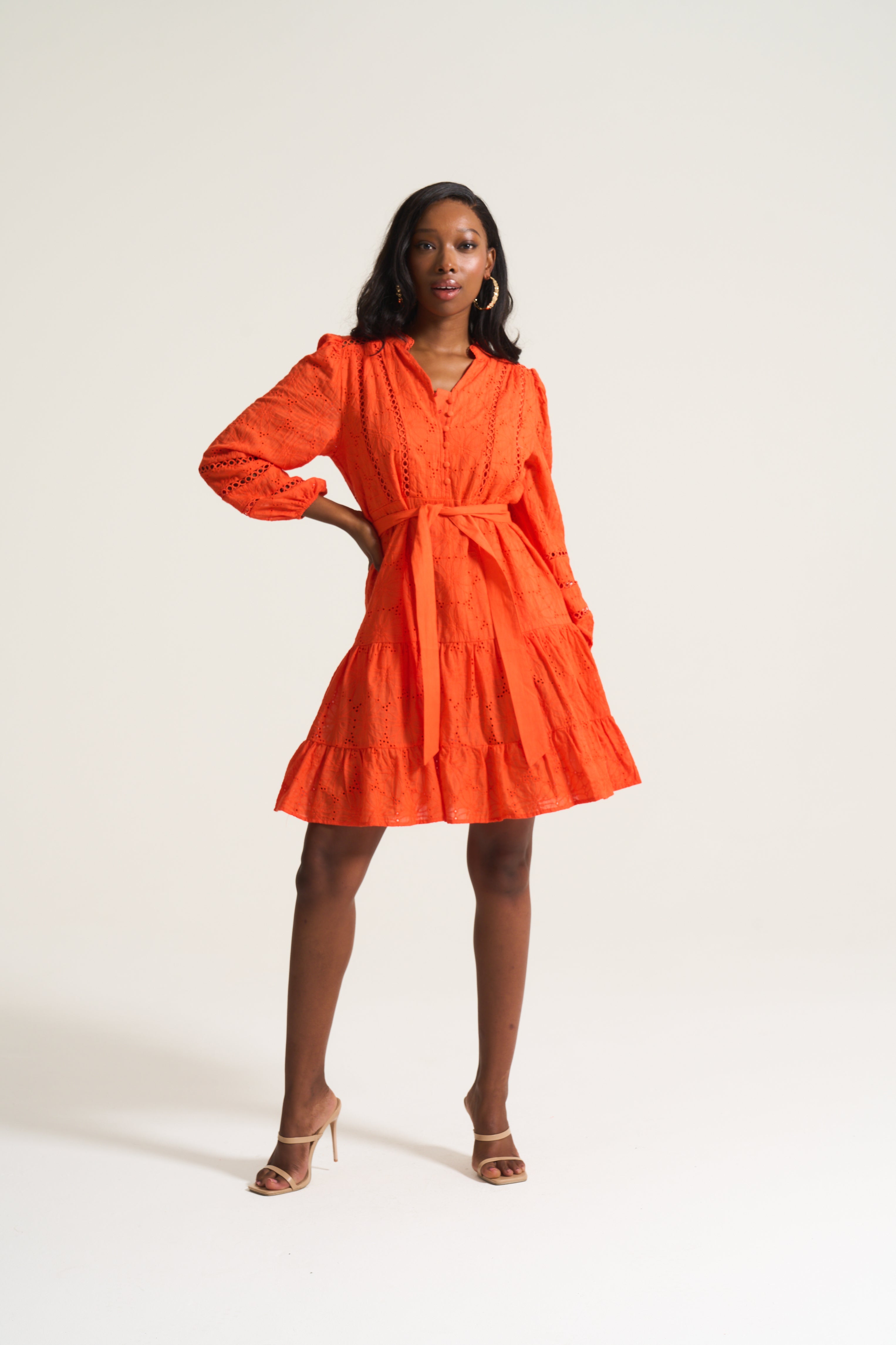 Orange Tier Flirt Dress