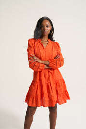 Orange Tier Flirt Dress