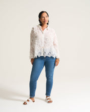 Vine Cotton Blouse In White