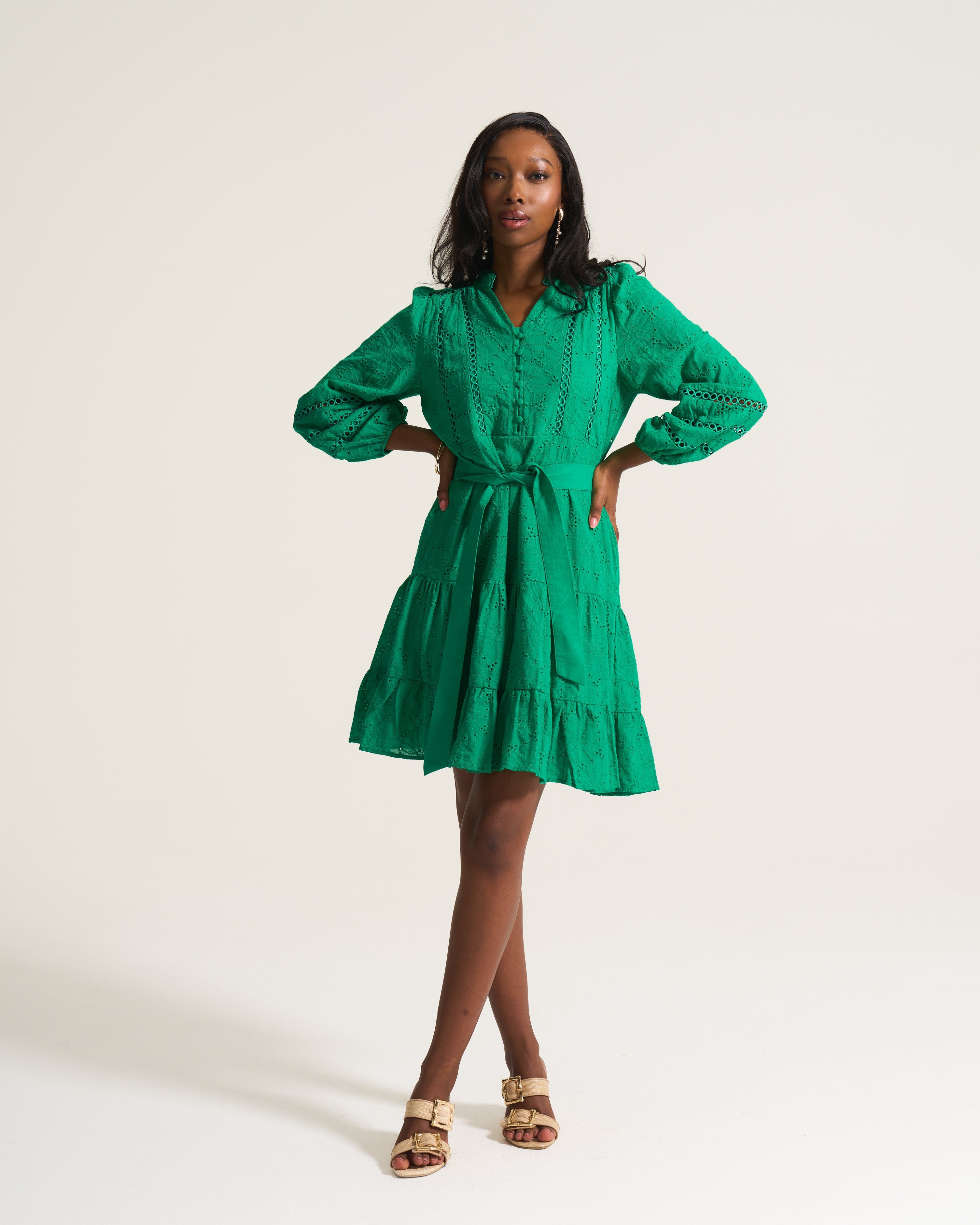 Green Tier Flirt Dress
