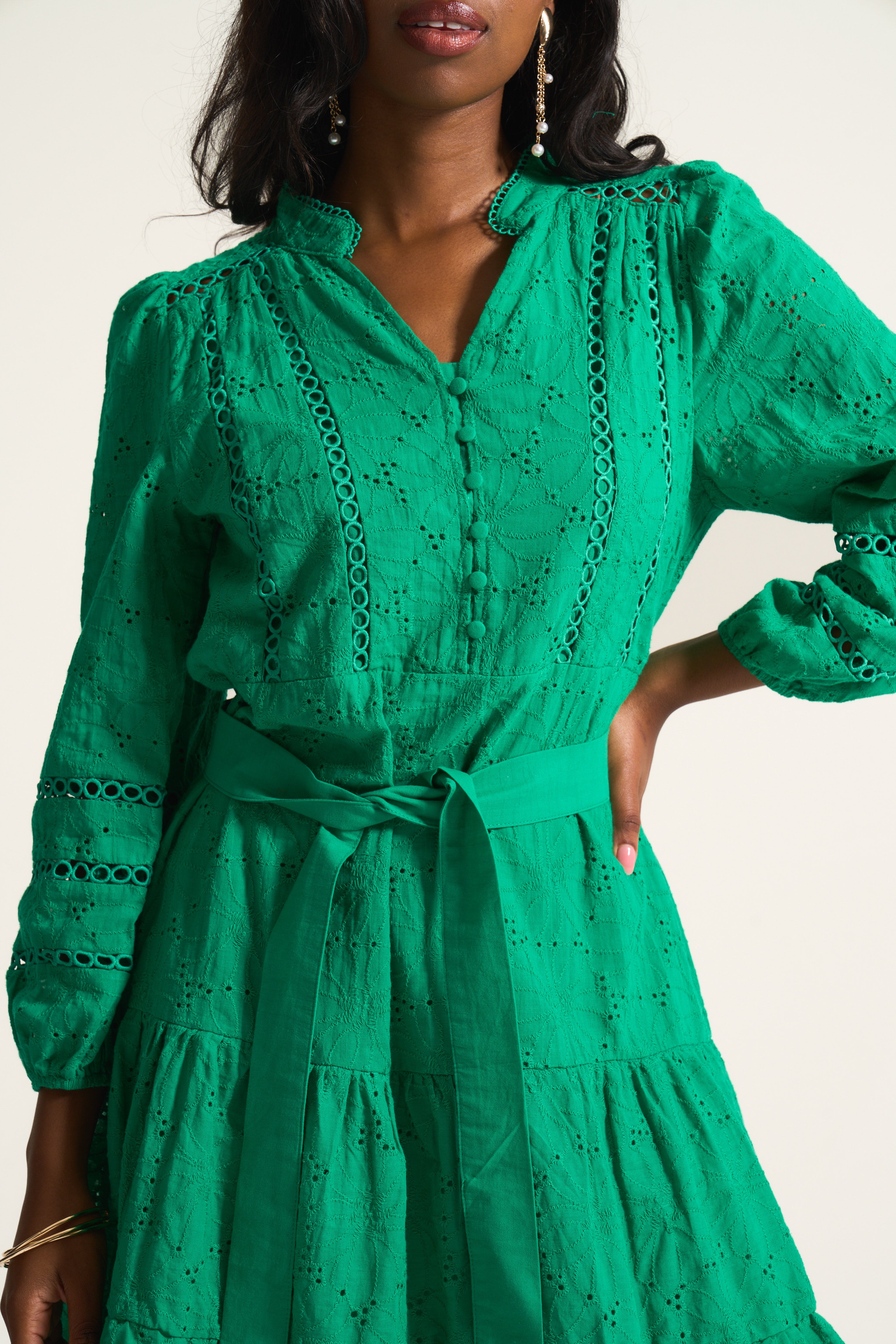 Green Tier Flirt Dress