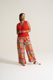 Wide Leg Crop Pant in Amore Print