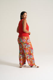 Wide Leg Crop Pant in Amore Print