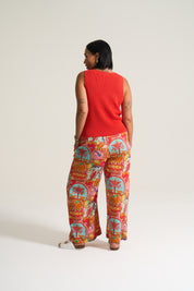 Wide Leg Crop Pant in Amore Print