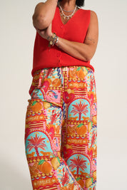 Wide Leg Crop Pant in Amore Print