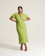 Crinkle Lime Zaza Dress