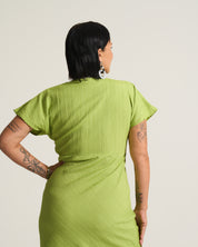 Crinkle Lime Zaza Dress