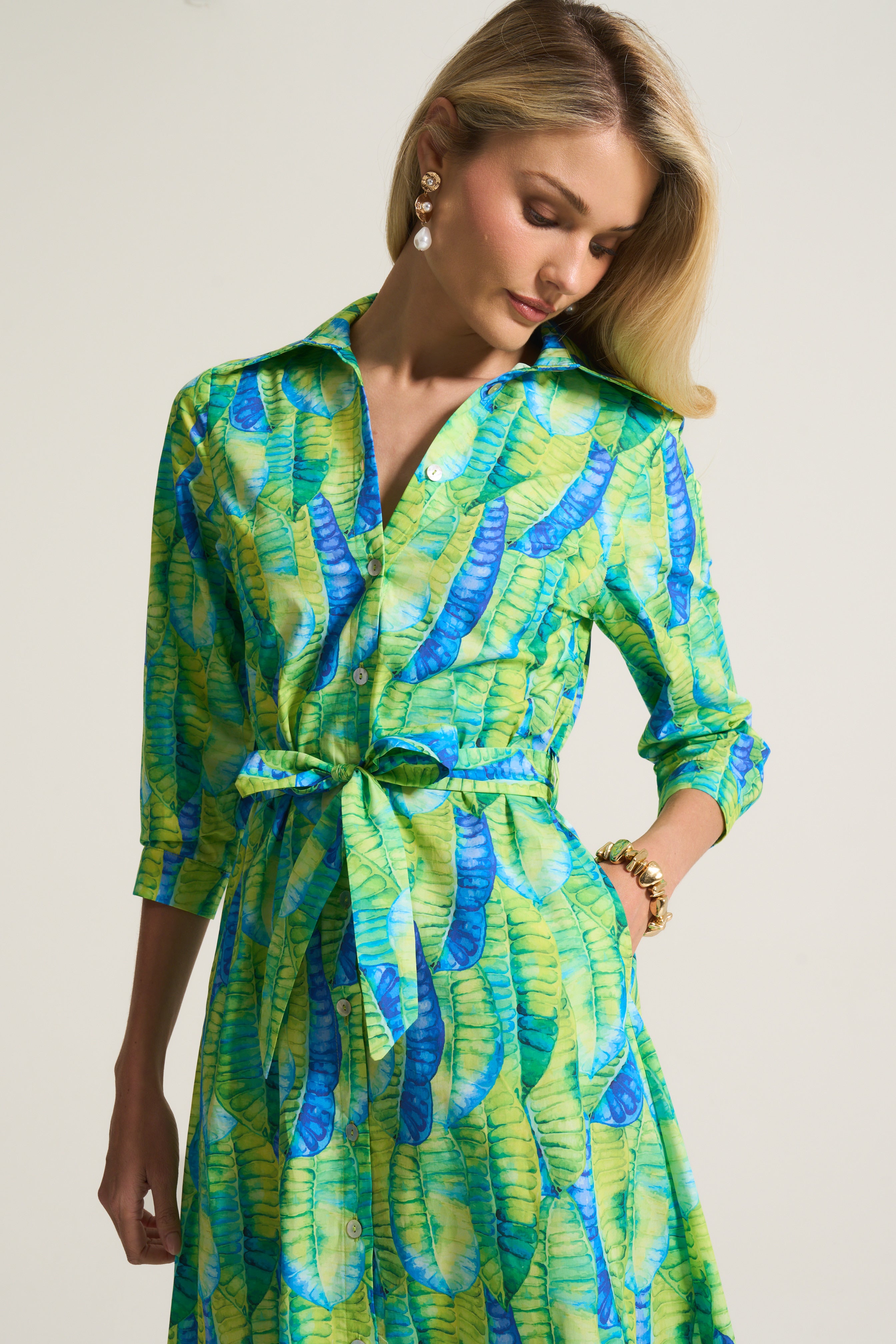Lime Reef Cotton Dress