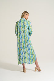 Linen Blend Seaweed Print Liza Dress