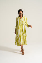 Lime Lines Liza Shirt Dress