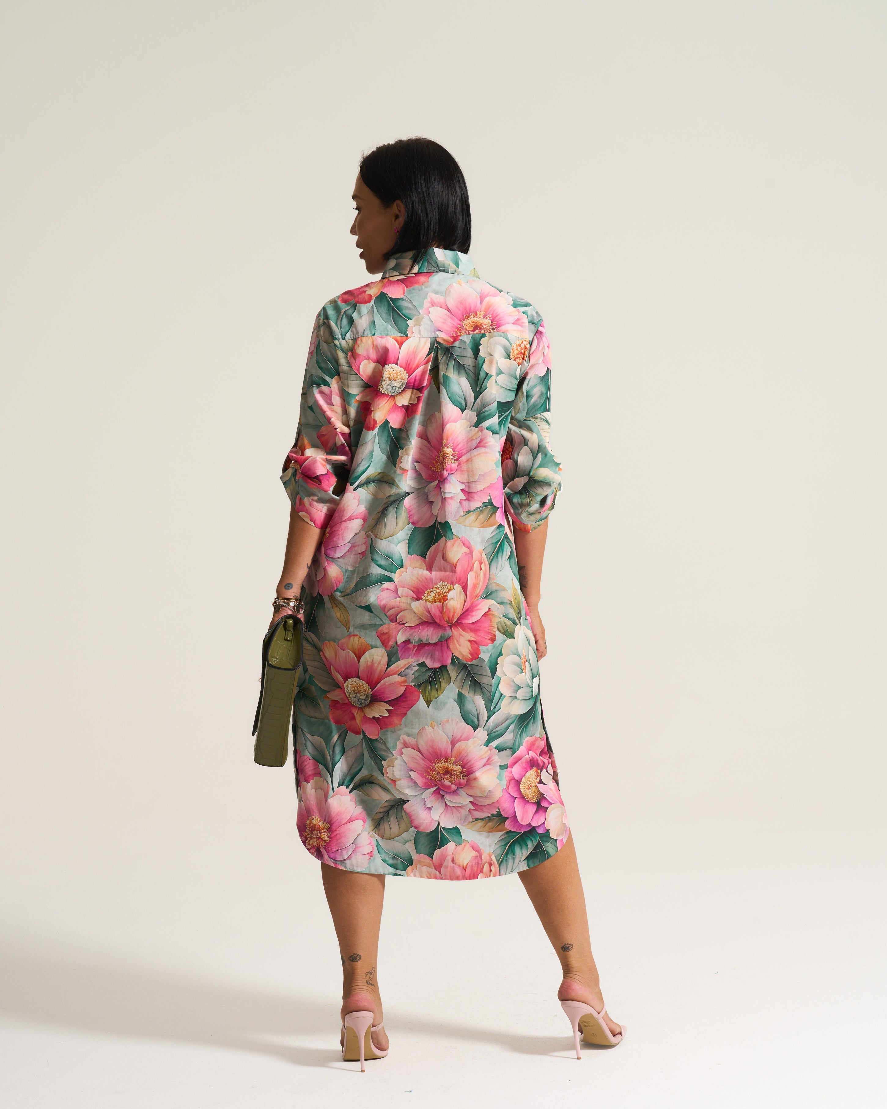 Cotton Daniella Tunic in Pink Daisy