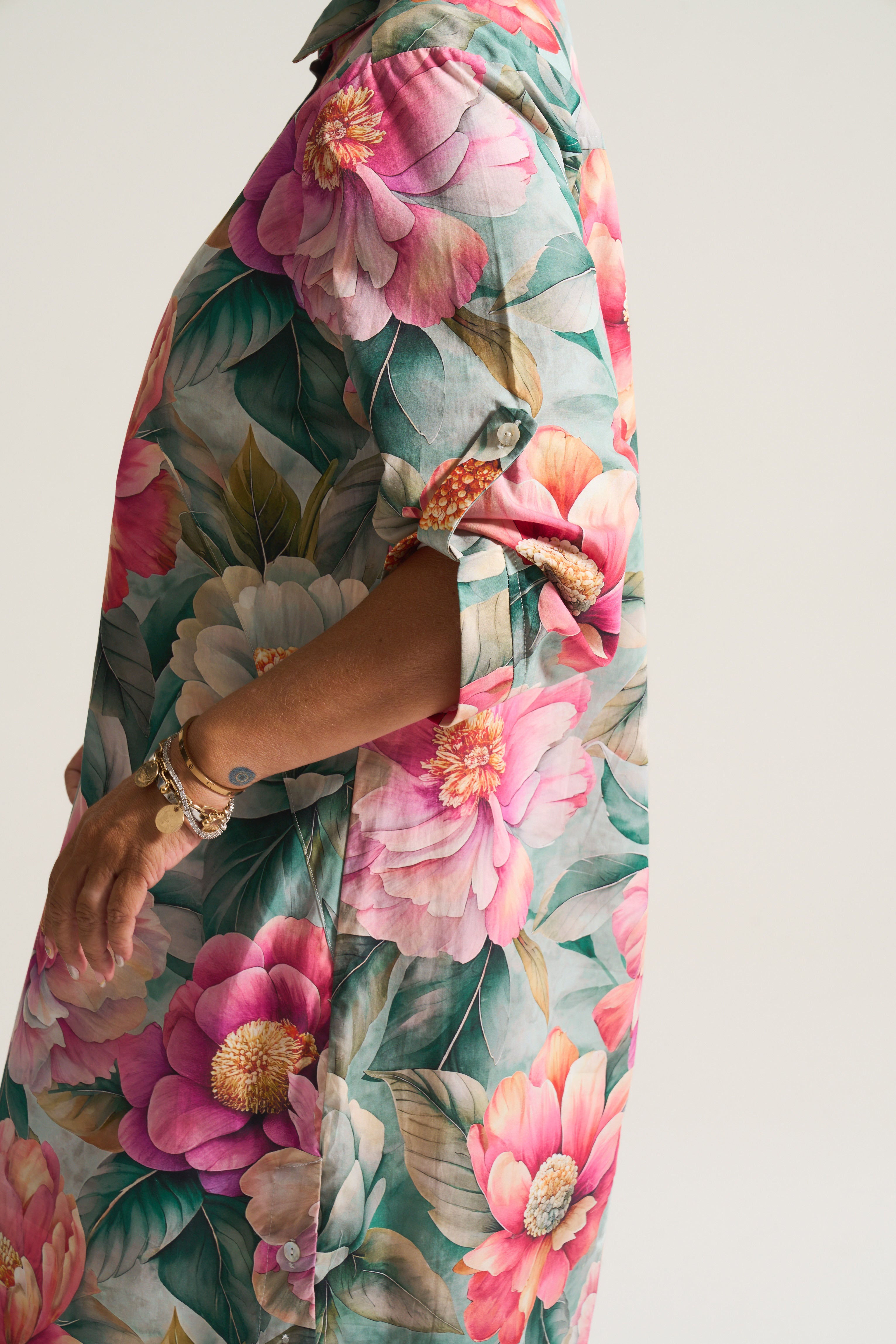 Cotton Daniella Tunic in Pink Daisy