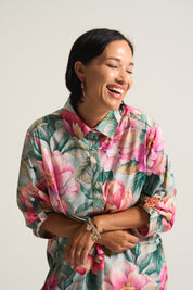 Cotton Daniella Tunic in Pink Daisy