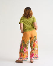 Wild Tropic Wide leg Pants  in Papaya