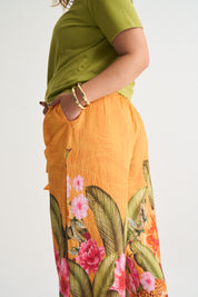 Wild Tropic Wide leg Pants  in Papaya
