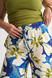 Wide Leg Crop Pant In Abstract Print