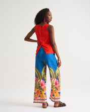 Wild Tropic Wide leg Pants  in Blue