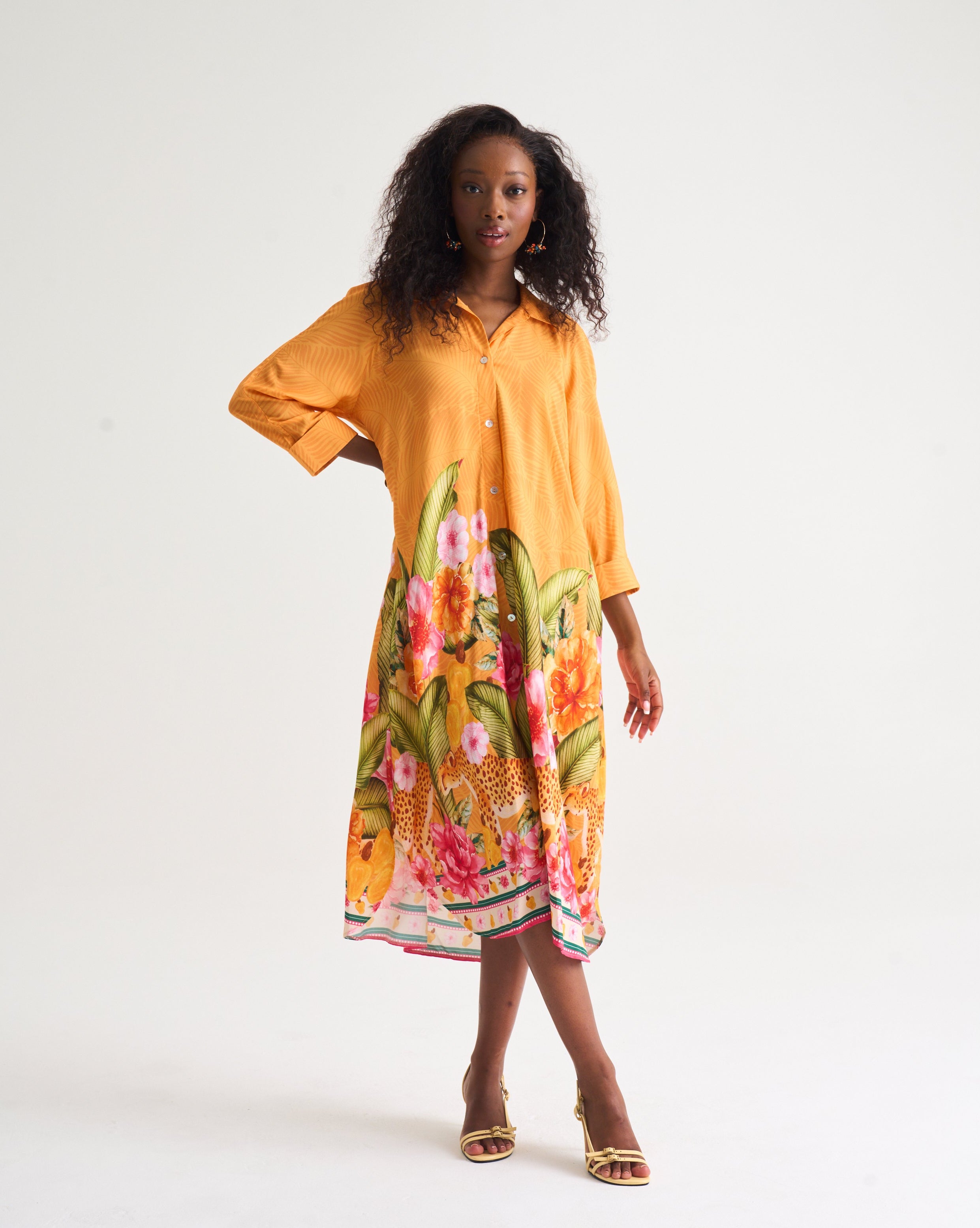 Wild Tropic Liza Dress in Papaya