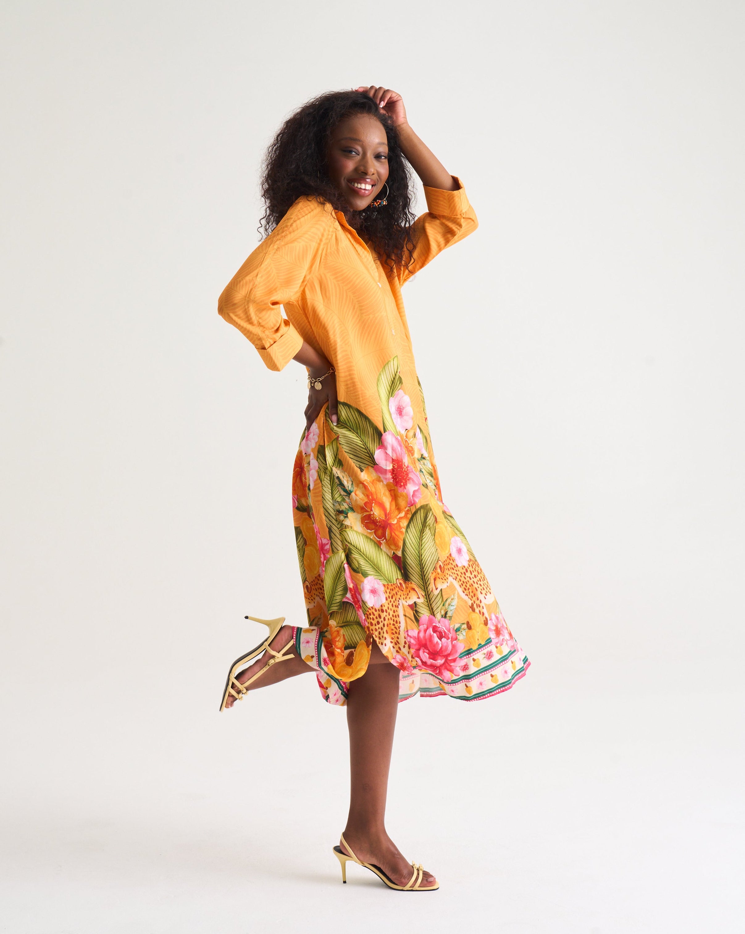 Wild Tropic Liza Dress in Papaya