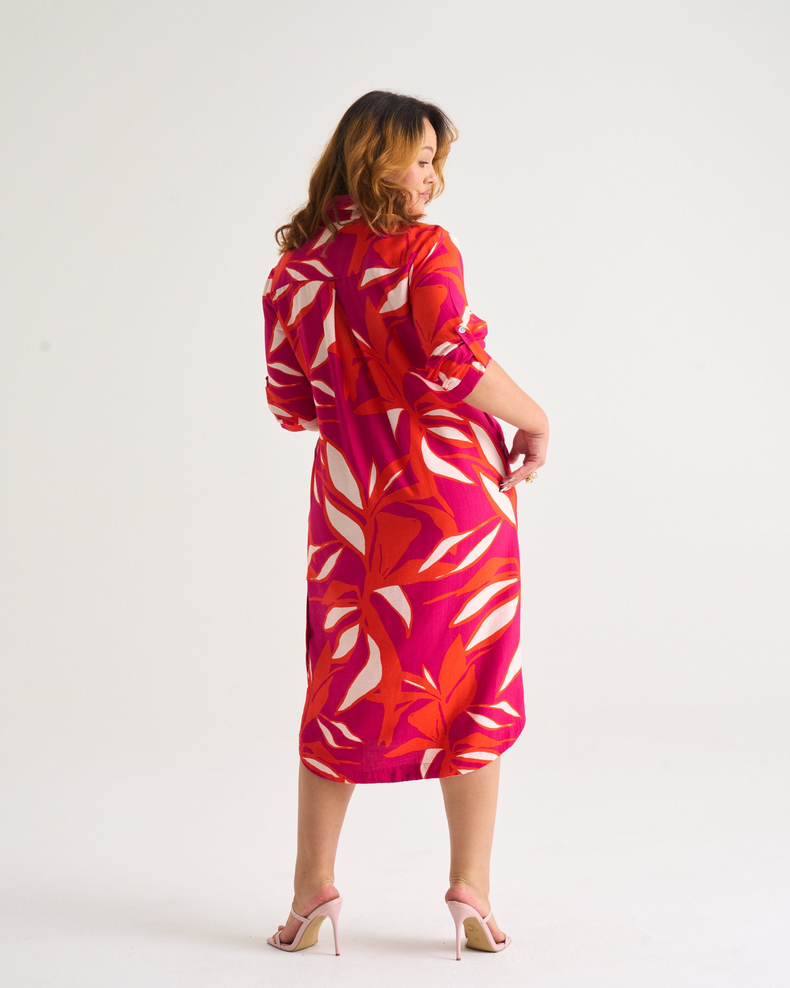 Daniella Tunic In Pink Abstract