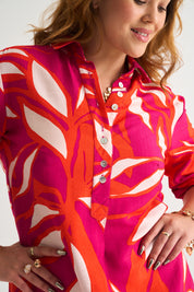 Daniella Tunic In Pink Abstract
