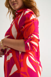 Daniella Tunic In Pink Abstract