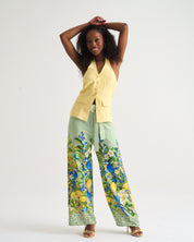 Portofino Paper Bag Pants - Green Stripe