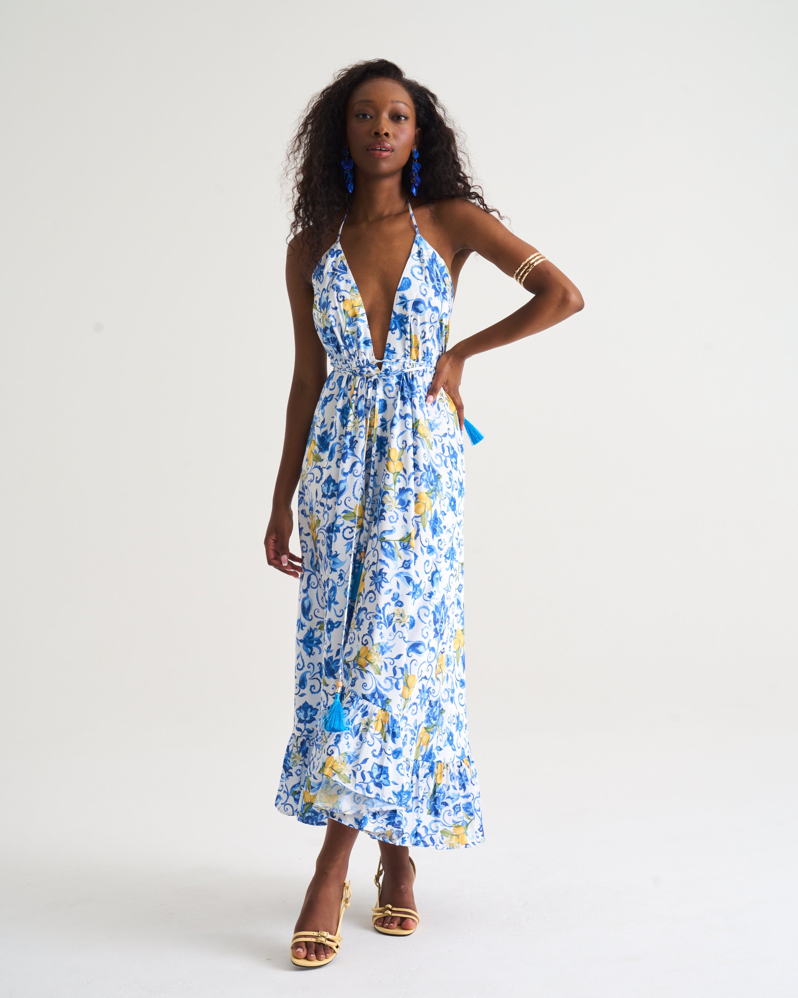 Coastal Citrus Vacation Dress