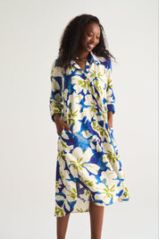 Liza Shirt Dress in Abstract Flower