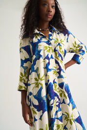 Liza Shirt Dress in Abstract Flower