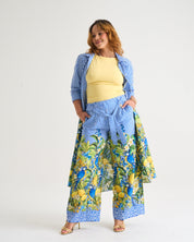 Capri Citrus Shirt Dress - Blue Stripe