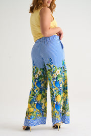 Portofino Paper Bag Pants - Blue Stripe