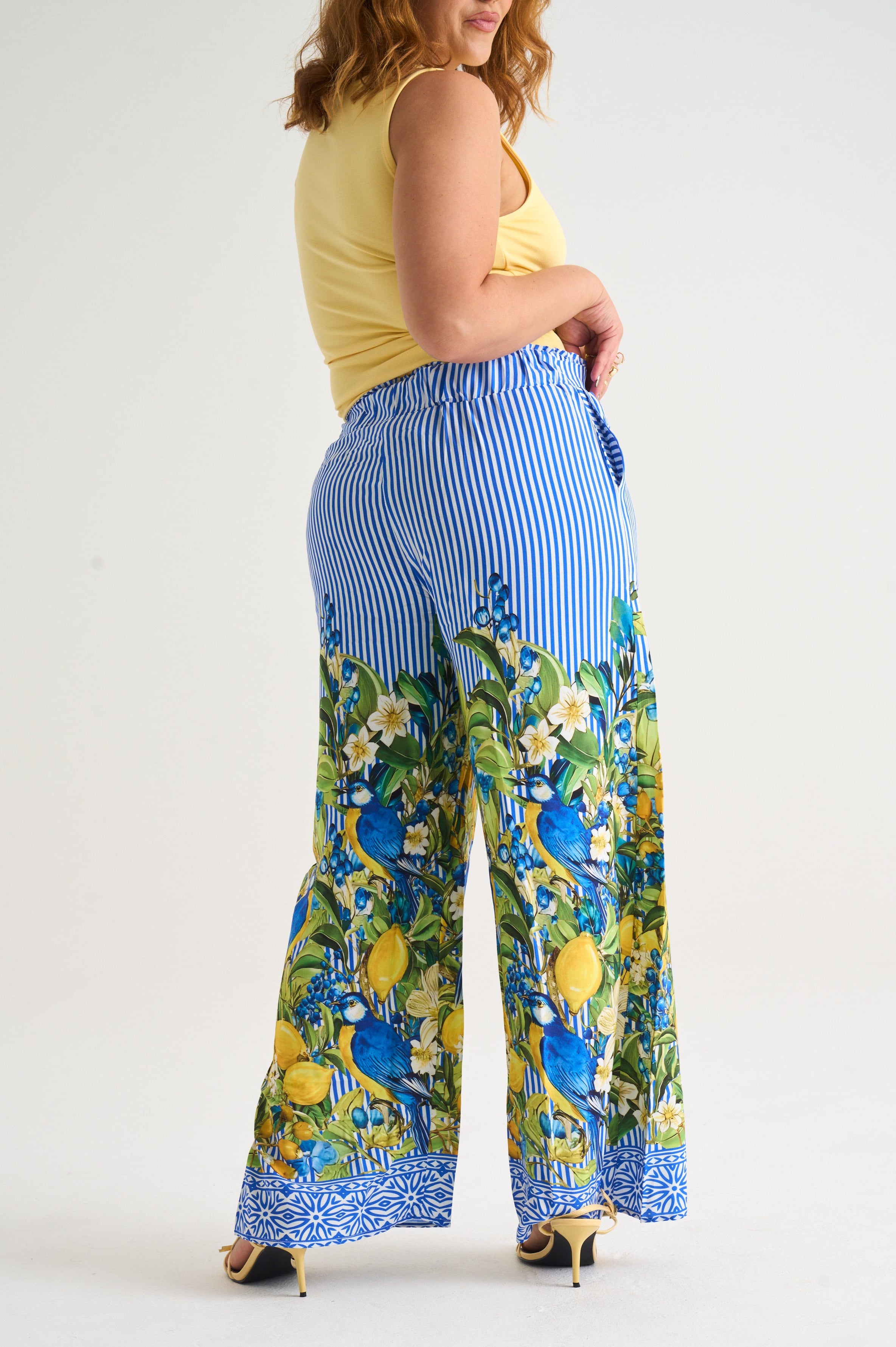 Portofino Paper Bag Pants - Blue Stripe