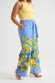 Portofino Paper Bag Pants - Blue Stripe