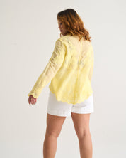 Appliqué Cotton Blouse in Butter Yellow