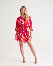 Magnolia Butterfly Dress – Hot Pink & Tangerine