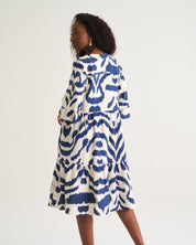 Millie Tier Tunic In Blue Aztec