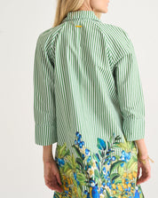 Capri Citrus Shirt Dress - Green Stripe