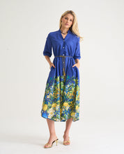 Kiara Shirt Dress In Amalfi Boarder