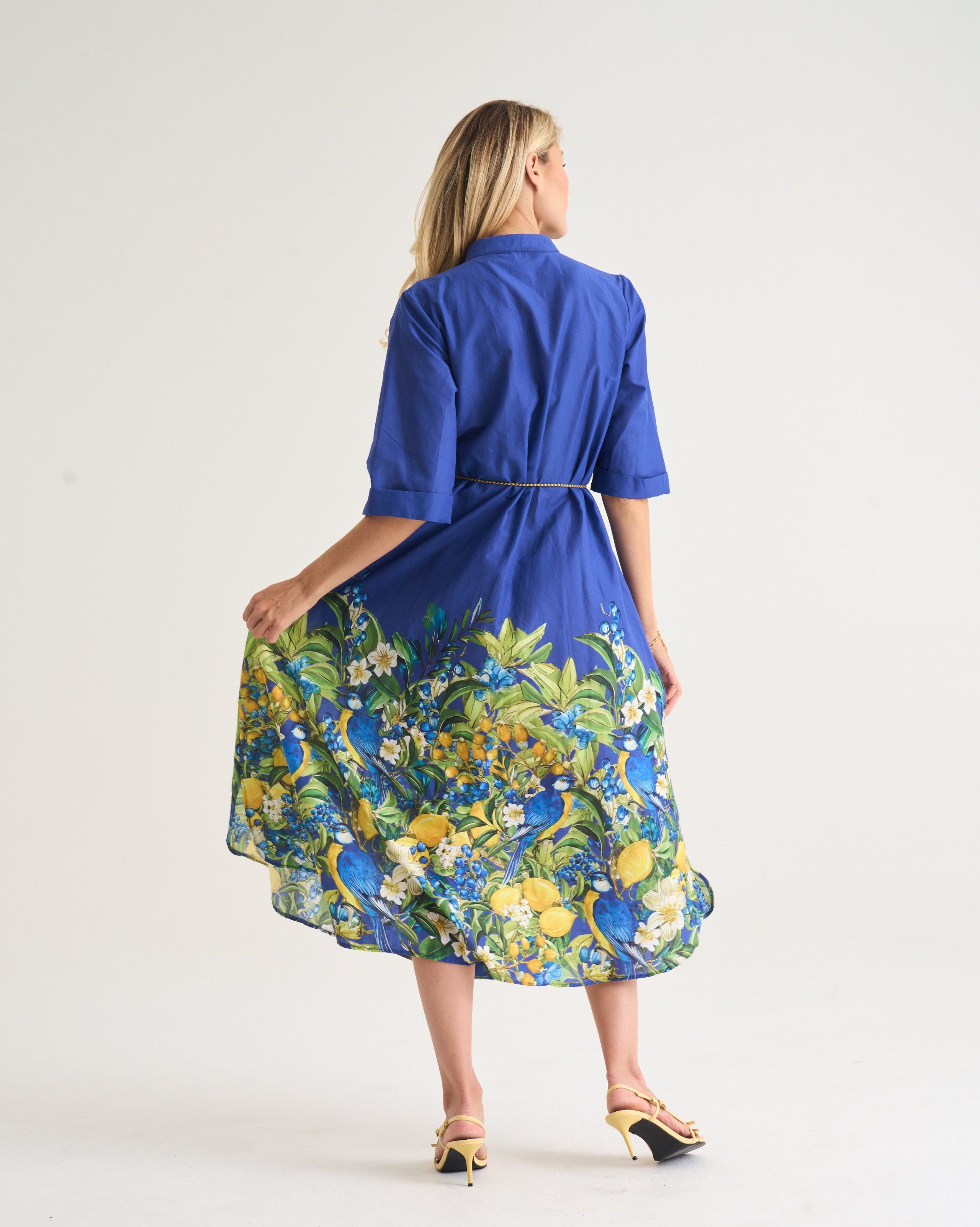 Kiara Shirt Dress In Amalfi Boarder