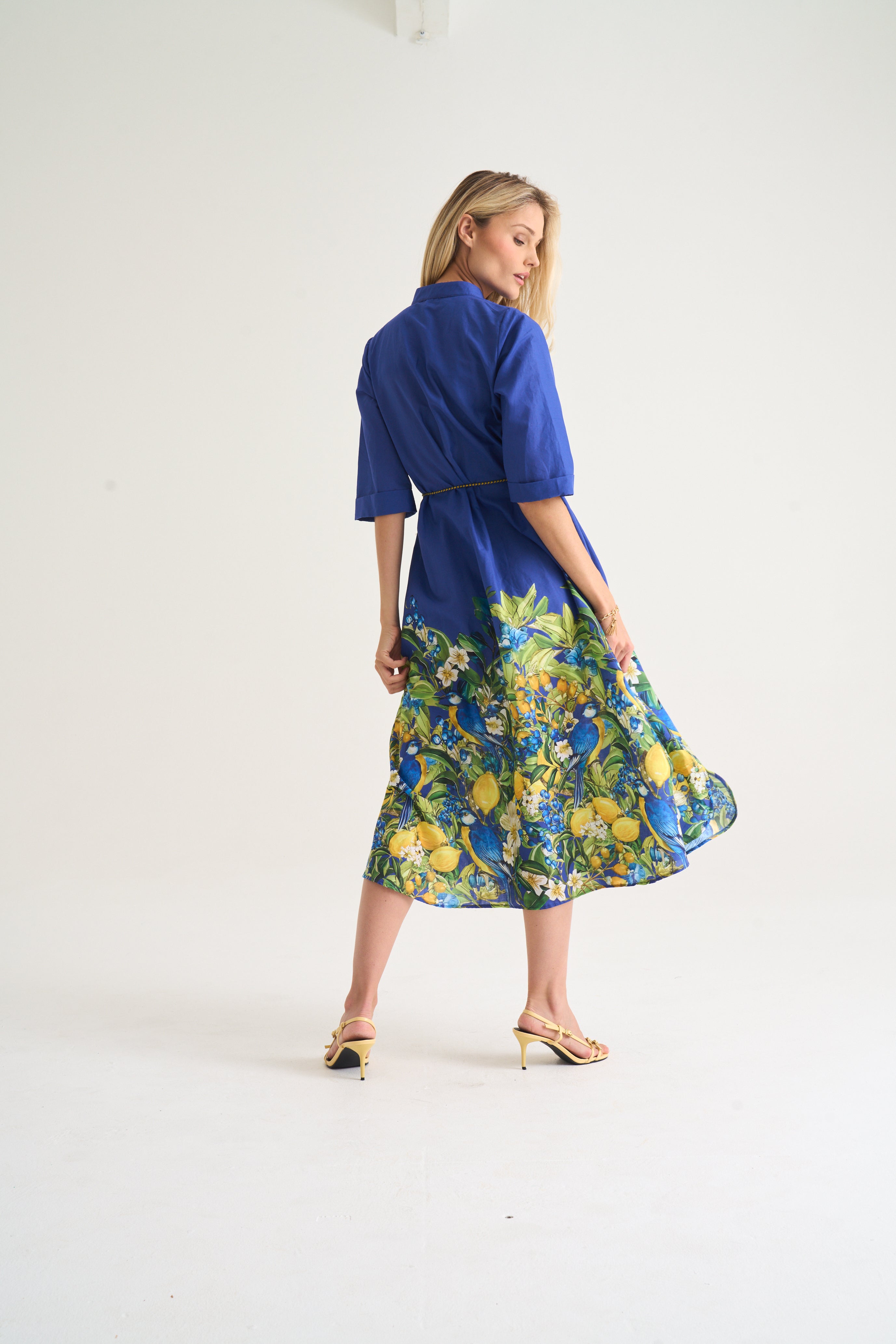 Kiara Shirt Dress In Amalfi Boarder