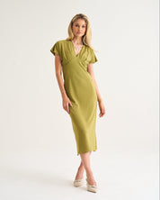 Zaza Madi Dress In Chartreuse