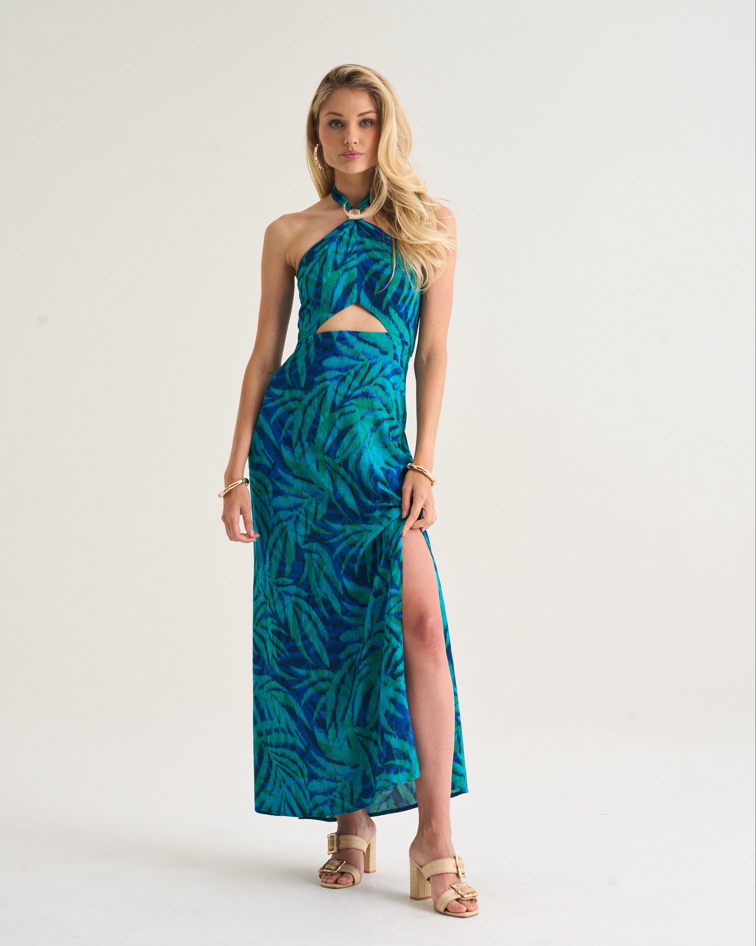 Holly Cut Out Dress In Tropical Breeze