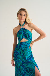 Holly Cut Out Dress In Tropical Breeze