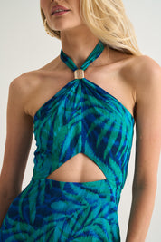 Holly Cut Out Dress In Tropical Breeze
