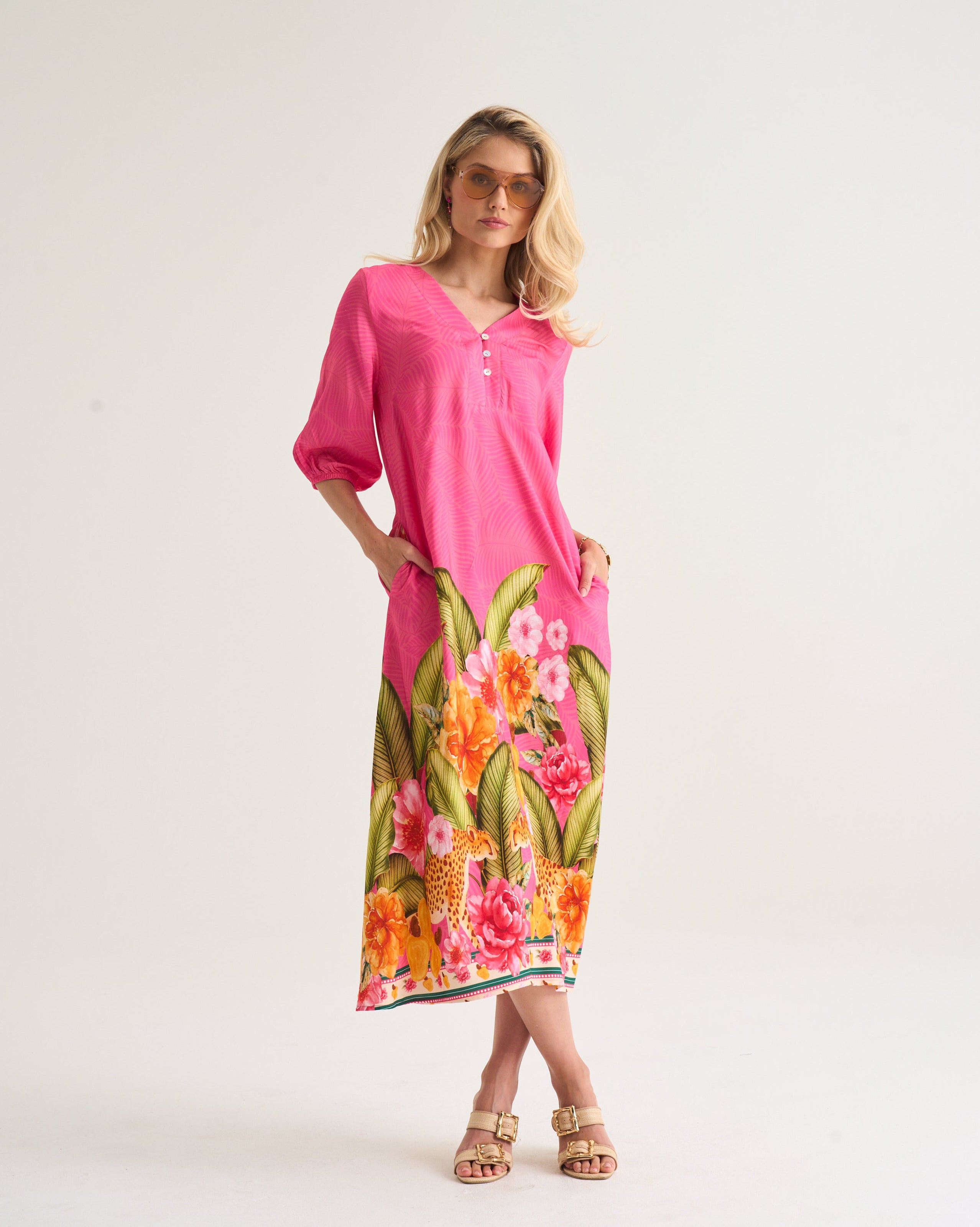 Jade Wild Border Tunic - Pink