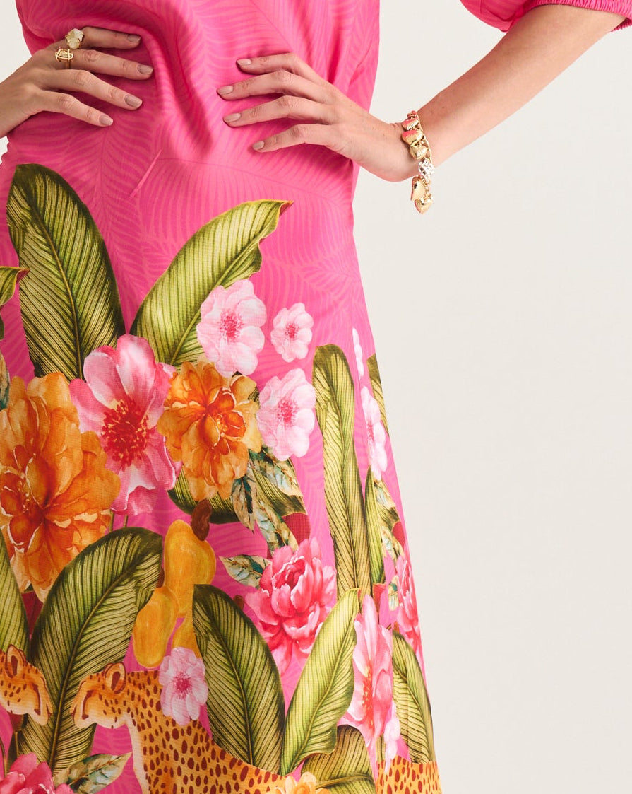 Jade Wild Border Tunic - Pink