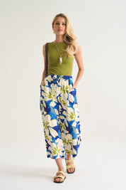 Wide Leg Crop Pant In Abstract Print